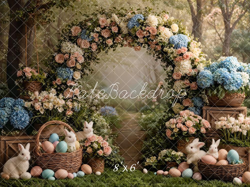 Kate Easter Bunny Flower Arch Forest Backdrop Designed by Emetselch