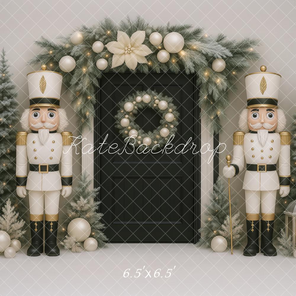 Kate Christmas Nutcracker Trees Garland Black Backdrop Designed by Ashley Paul -UK