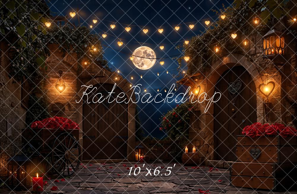 Kate Romantic Courtyard Heart Lights Moonstone Backdrop Designed by Emetselch -UK