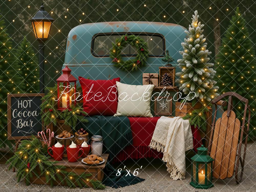 Kate Christmas Vintage Truck Cocoa Bar Backdrop Designed by Mini MakeBelieve -UK