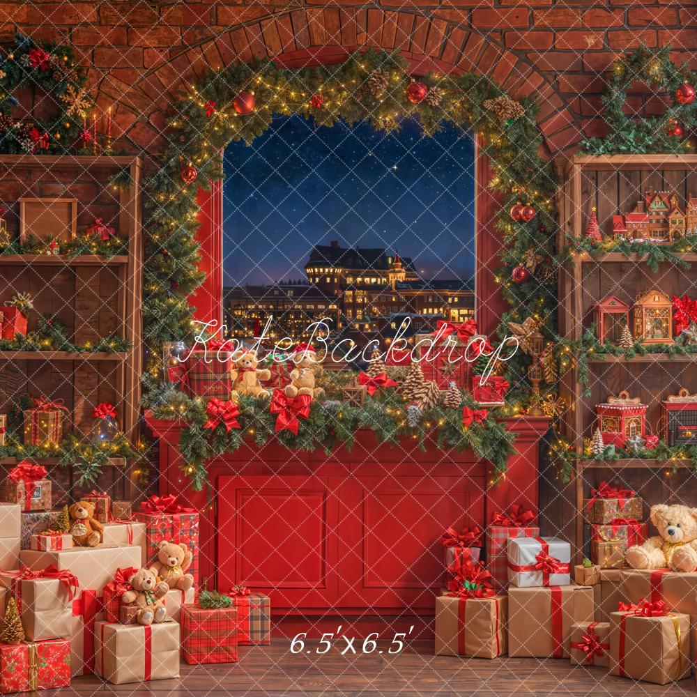 Kate Christmas Window Gift Boxes Shelves Backdrop Designed by Emetselch -UK