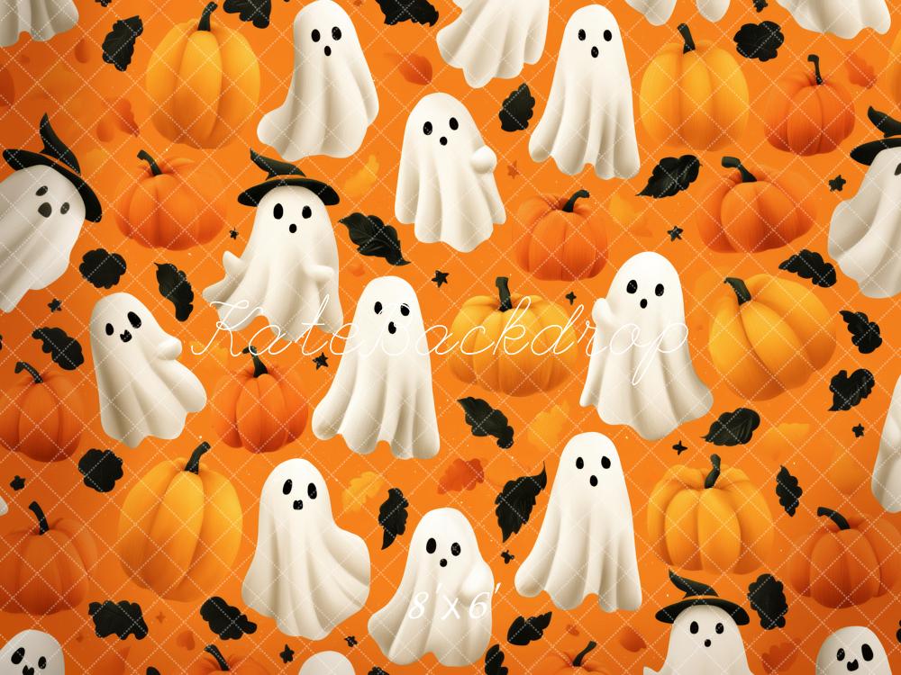Kate Halloween Ghost Pumpkin Pattern Backdrop Designed by Patty Robert -UK
