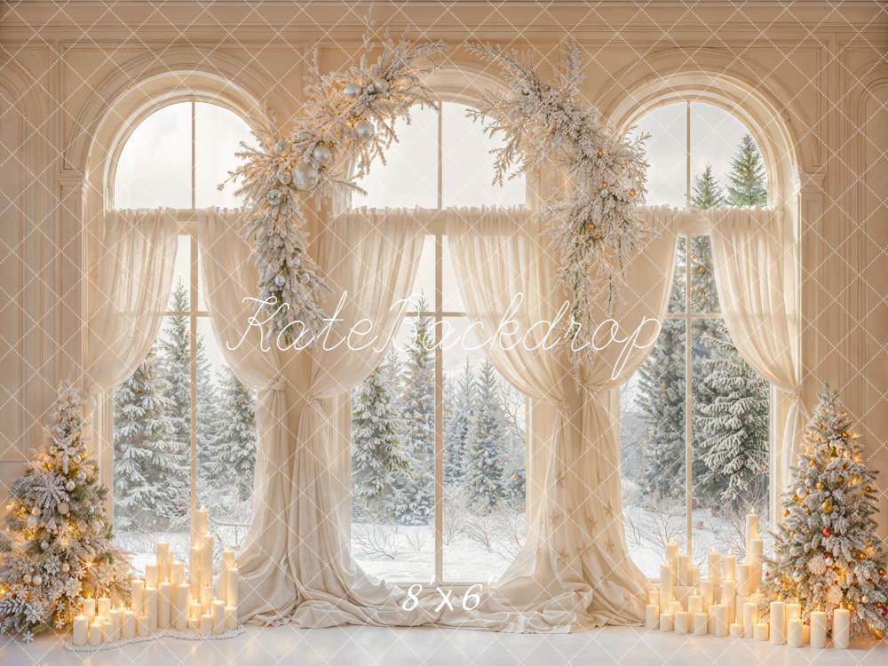 Kate Christmas Window Garland Candles Trees Backdrop Designed by Emetselch -UK