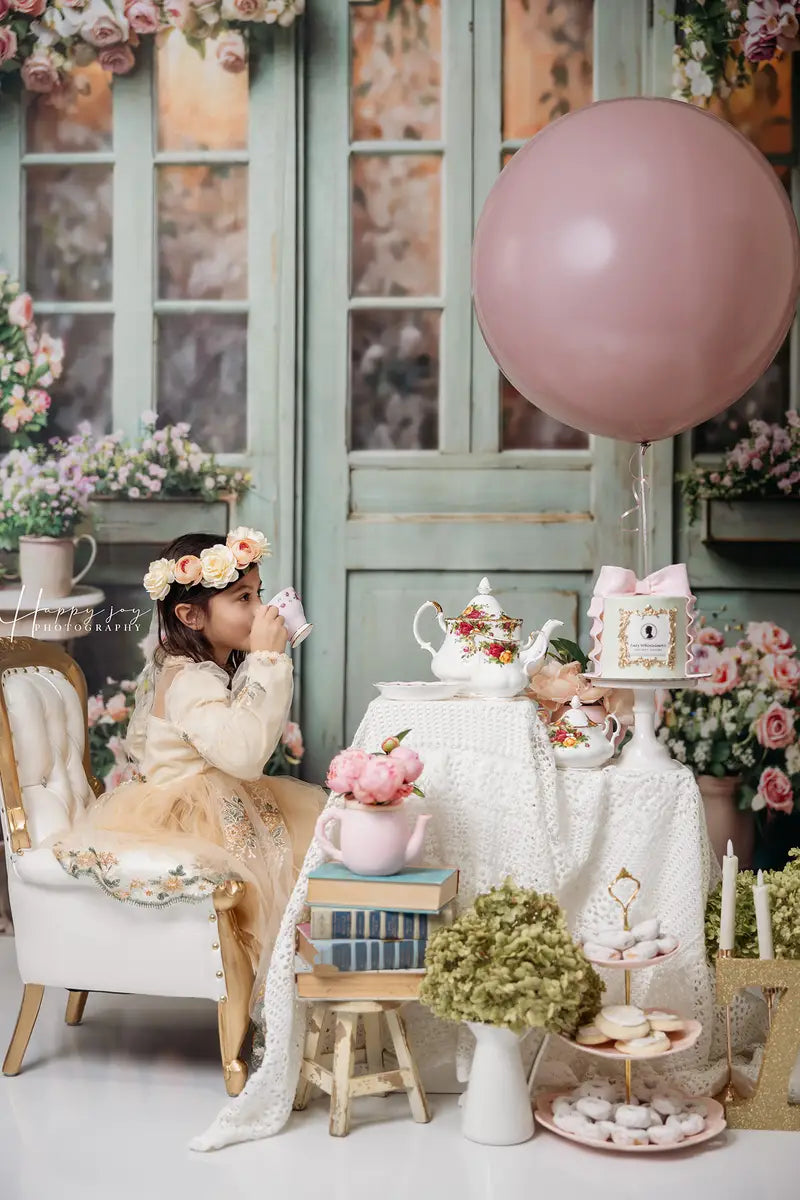 Lightning Deals Kate Spring Flowers Green Wooden Door Backdrop Designed by Emetselch