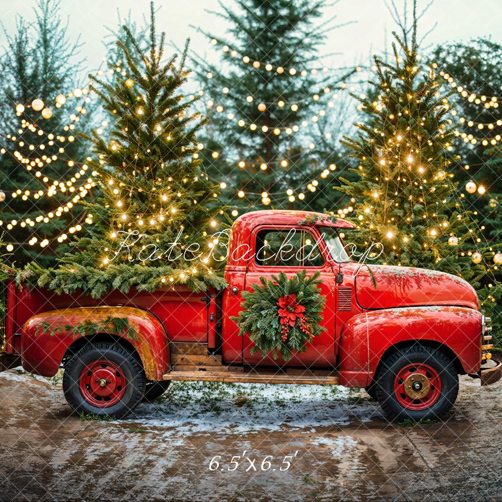 Kate Christmas Tree Red Truck Backdrop Designed by Emetselch -UK