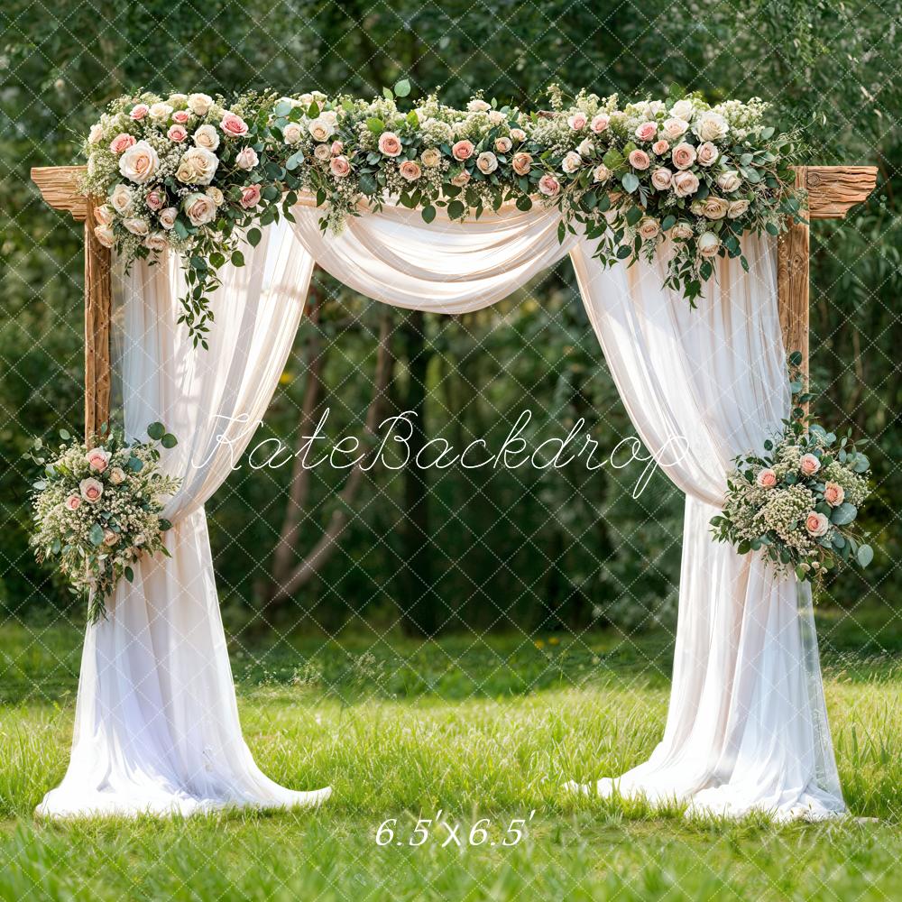 Kate Wedding Flower Arch Draped Backdrop Designed by Chain Photography