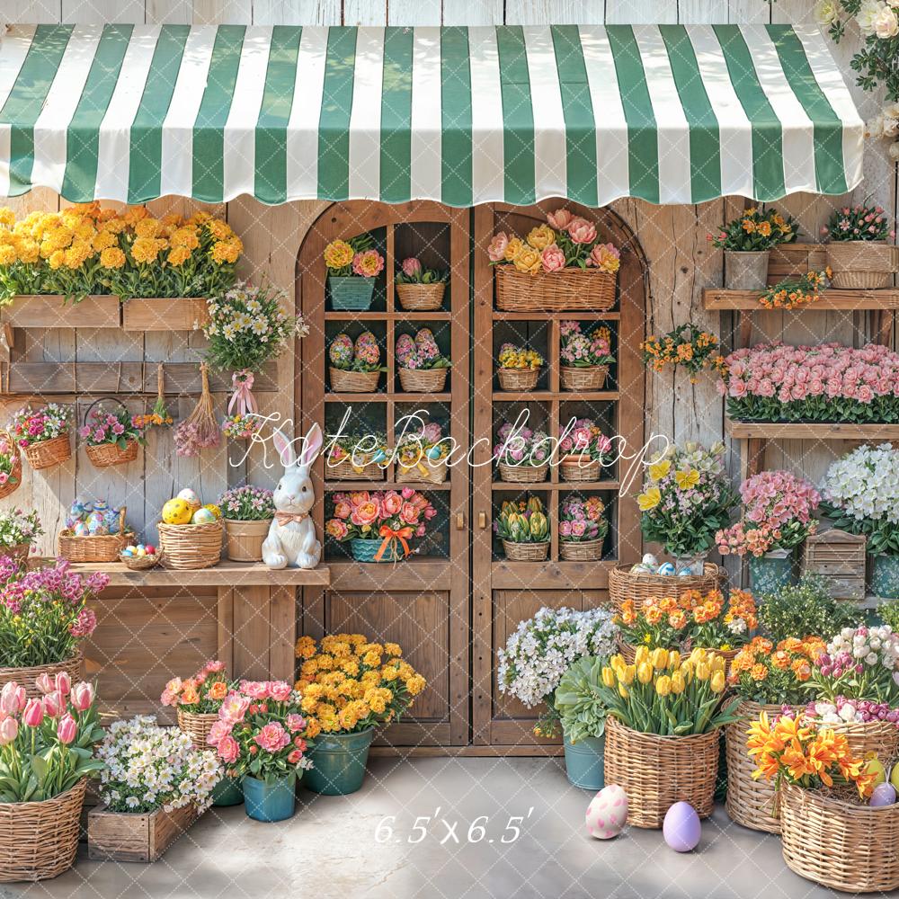 Kate Easter Bunny Flowers Market Stall Backdrop Designed by Emetselch