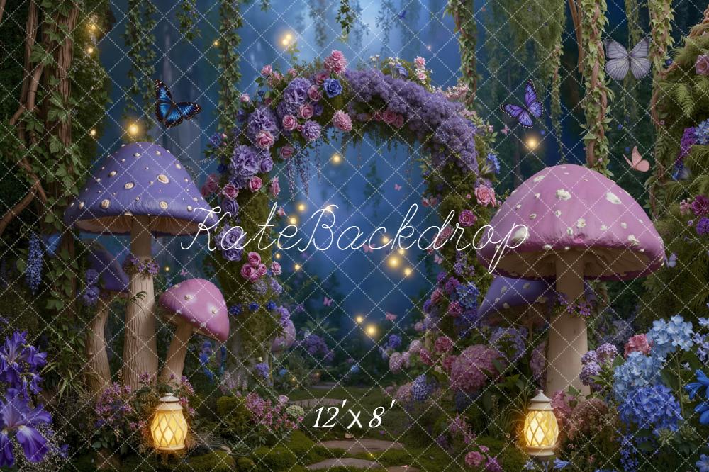 Kate Fairy Fantasy Arch Mushrooms Lanterns Backdrop Designed by Emetselch