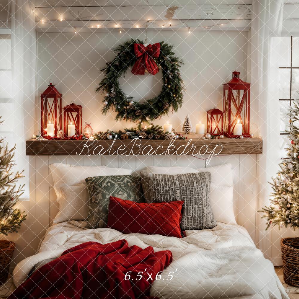Kate Christmas Bedroom Trees Wreath Lanterns Backdrop Designed by Emetselch -UK
