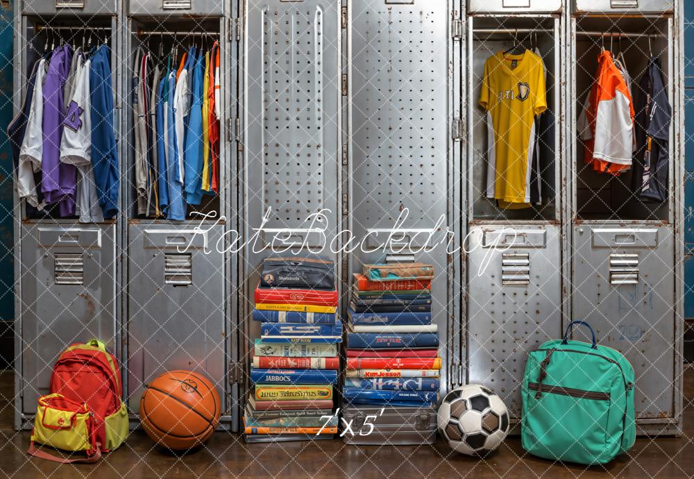 Kate Back To School Lockers Books Sports Backdrop Designed by Emetselch