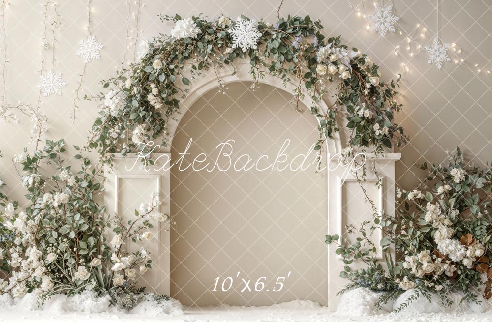 Kate Winter Arch Snowflakes Lights Fleece Backdrop Designed by Emetselch -UK