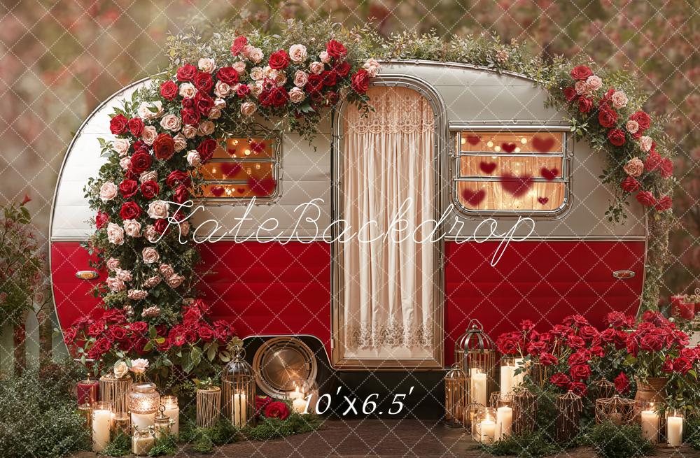 Kate Valentine Caravan Candles Romantic Floral Backdrop Designed by Emetselch