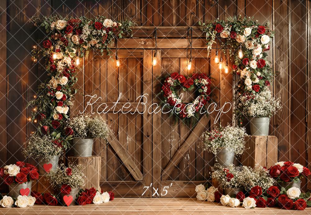 Kate Wedding Floral Arch Wood Barn Backdrop Designed by Emetselch