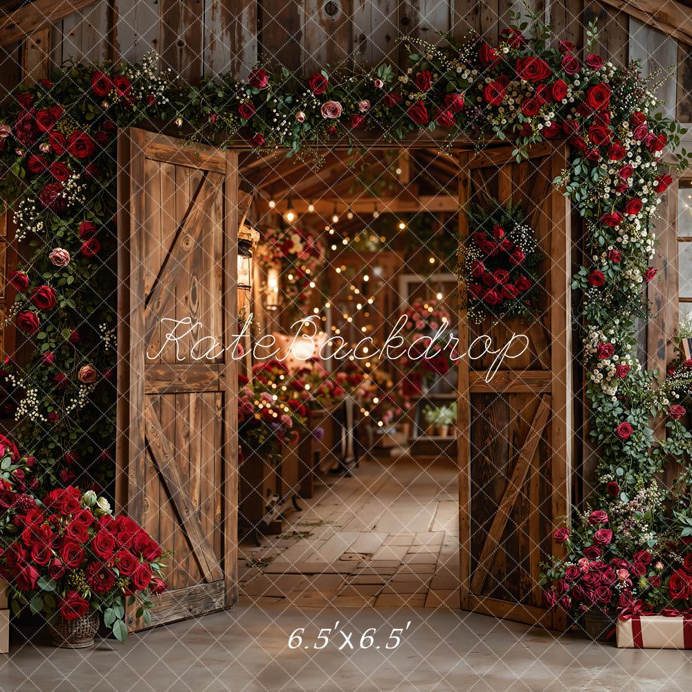 Kate Valentine Roses Wooden Cabin Roses Backdrop Designed by Emetselch