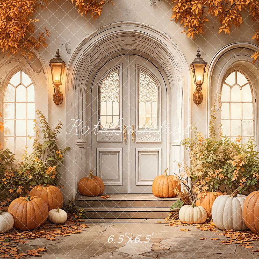 Kate Autumn Pumpkins Archway Lanterns Backdrop Designed by Emetselch