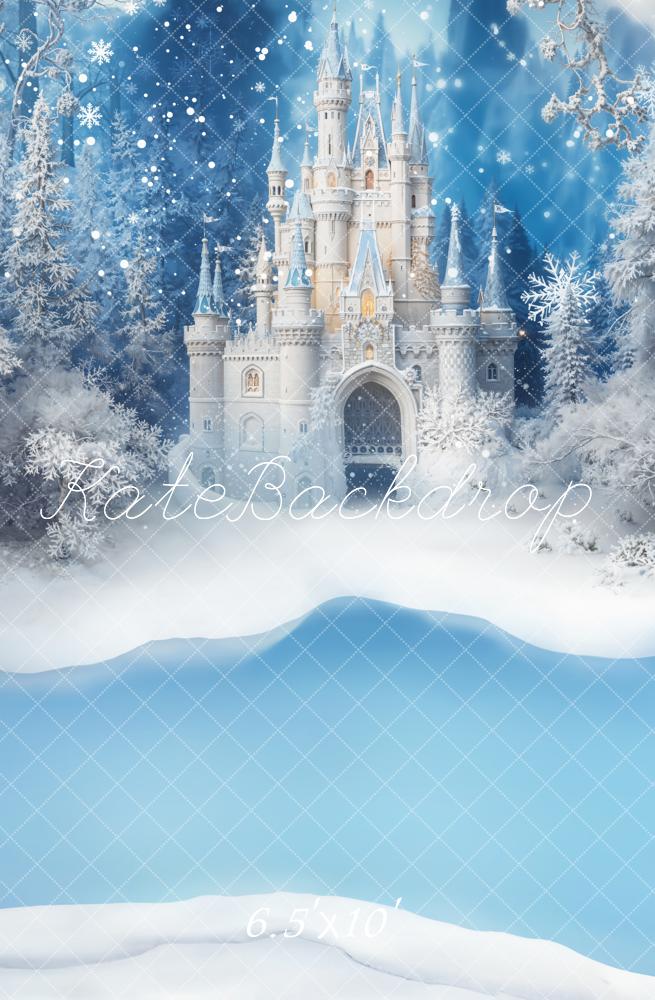 Kate Winter Castle Snowy Forest Fleece Backdrop Designed by Emetselch -UK