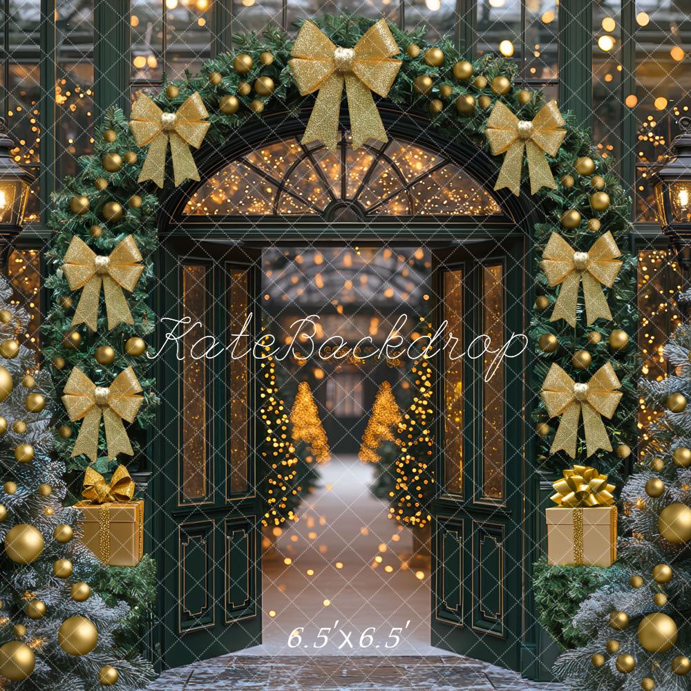 Kate Christmas Arch Garland Golden Ornaments Backdrop Designed by Mini MakeBelieve -UK