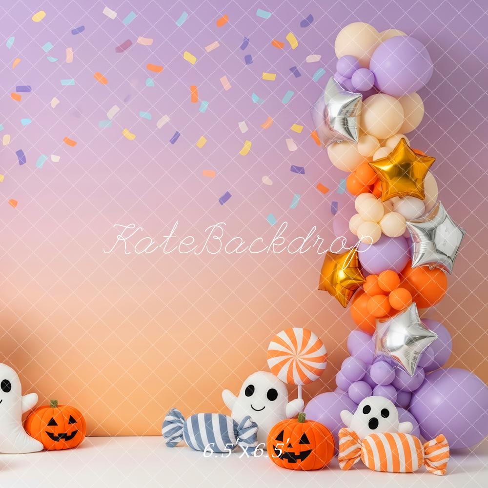 Kate Halloween Balloons Pumpkins Ghosts Backdrop Designed by Patty Robert