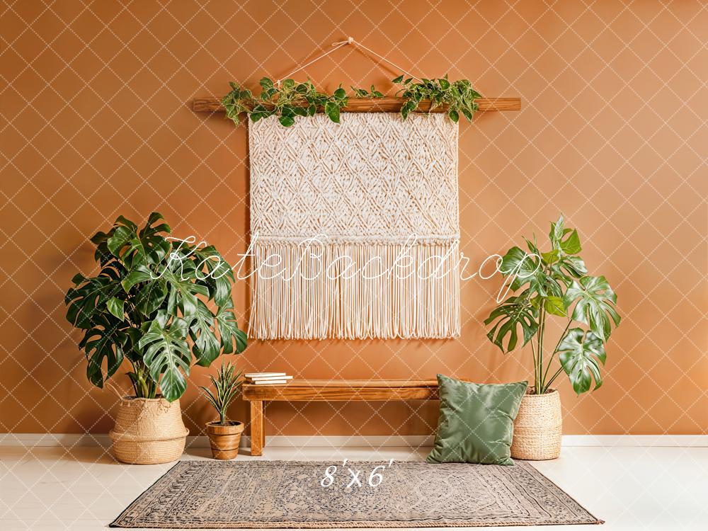 Kate Boho Macrame Bench Green Plants Backdrop Designed by Emstselch