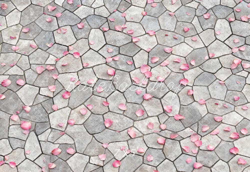 Kate Cobblestone Floor Pink Petals Backdrop Designed by Emetselch