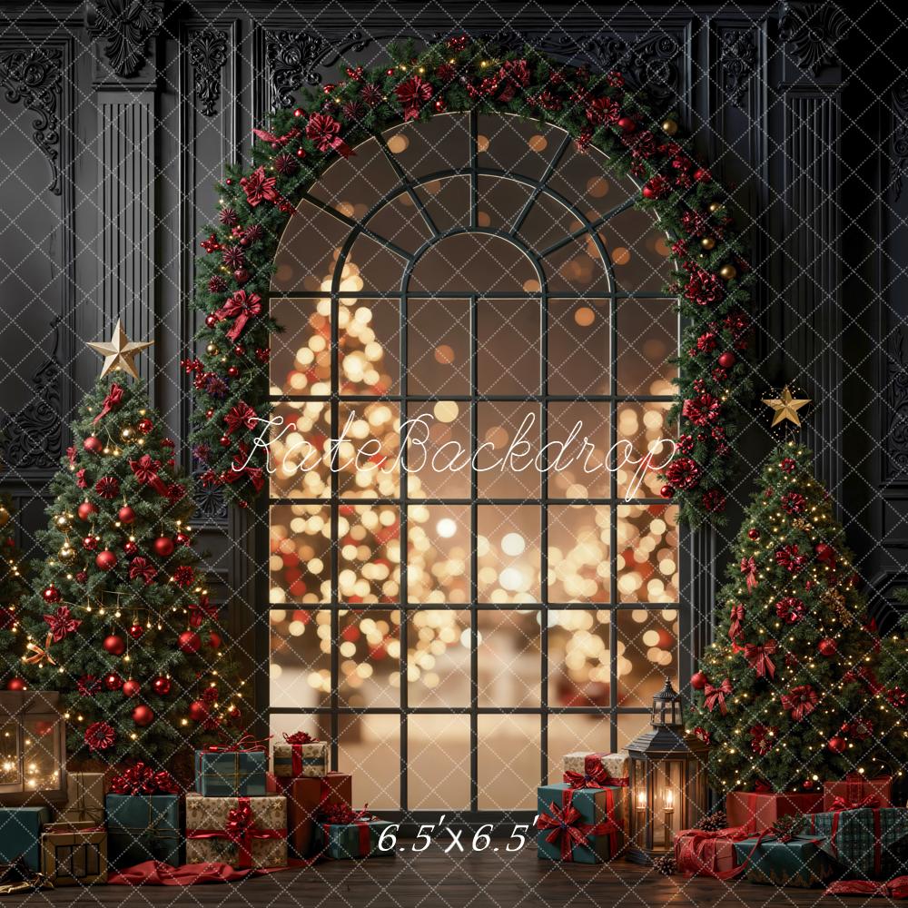 Kate Christmas Tree Garland Presents Window Bokeh Backdrop Designed by Emetselch -UK