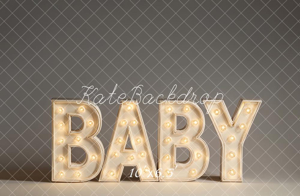 Kate Baby Light Up Letters Neutral Backdrop Designed by Emetselch