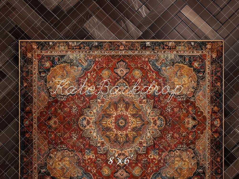 Kate Vintage Rug Herringbone Floor Backdrop Designed by Mandy Ringe Photography -UK