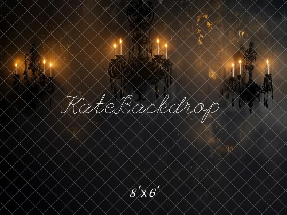 Kate Gothic Chandeliers Vintage Wall Fleece Backdrop Designed by Emetselch -UK