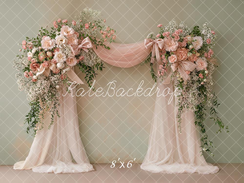 Kate Fine Art Flower Pink Roses Drapes Backdrop Designed by Emstselch