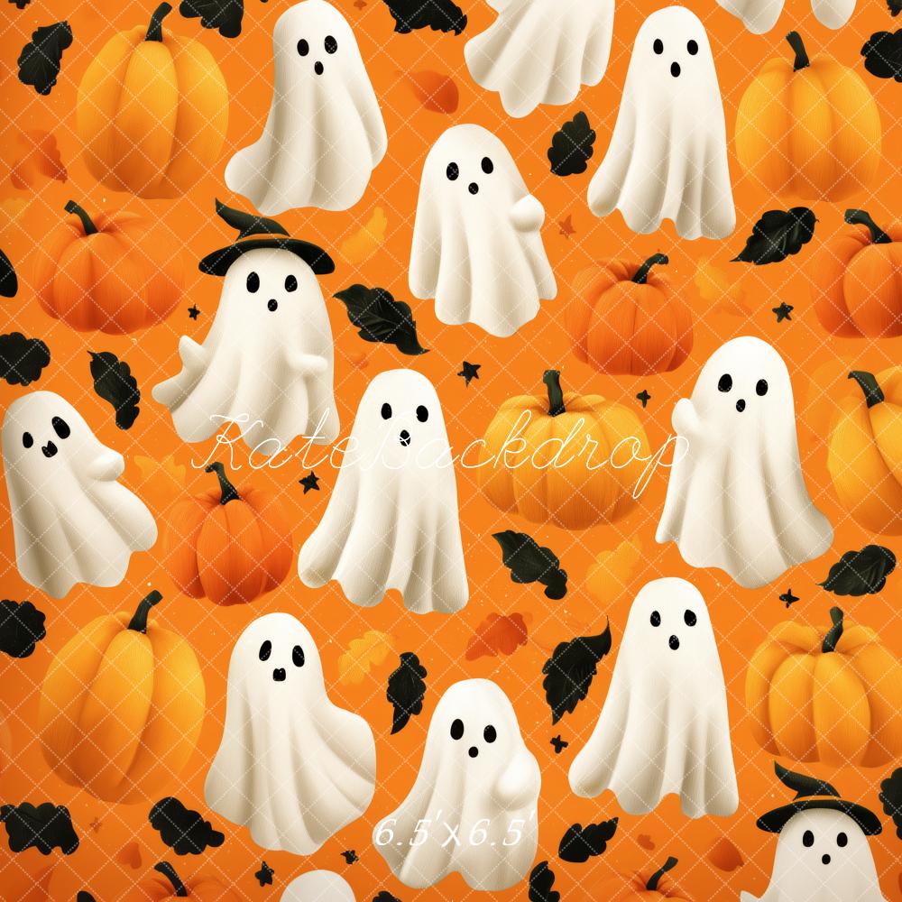 Kate Halloween Ghost Pumpkin Pattern Backdrop Designed by Patty Robert -UK