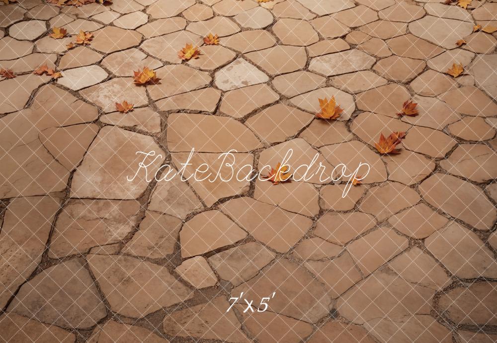 Kate Autumn Leaves Cobblestone Ground Floor Backdrop Designed by Emetselch