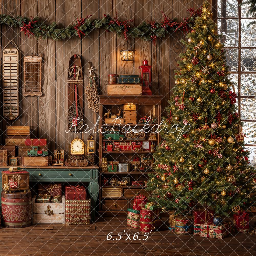 Kate Christmas Tree Toys Vintage Room Backdrop Designed by Emetselch -UK