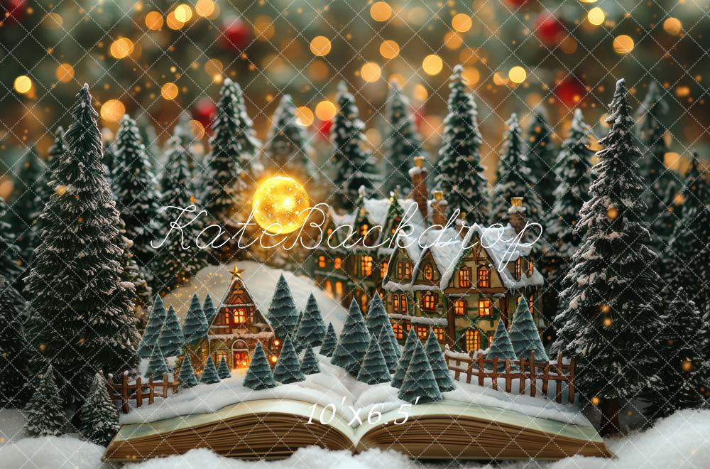 Kate Christmas Snowy Village Book Backdrop Designed by Mini MakeBelieve -UK