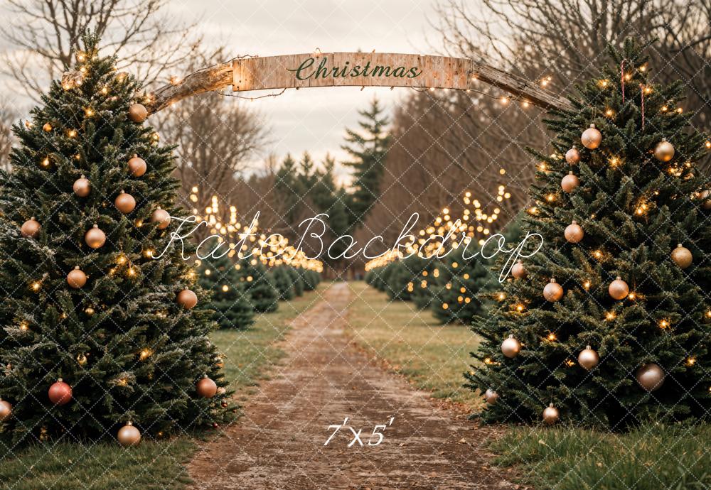 Kate Christmas Trees Farm Road Backdrop Designed by Emetselch