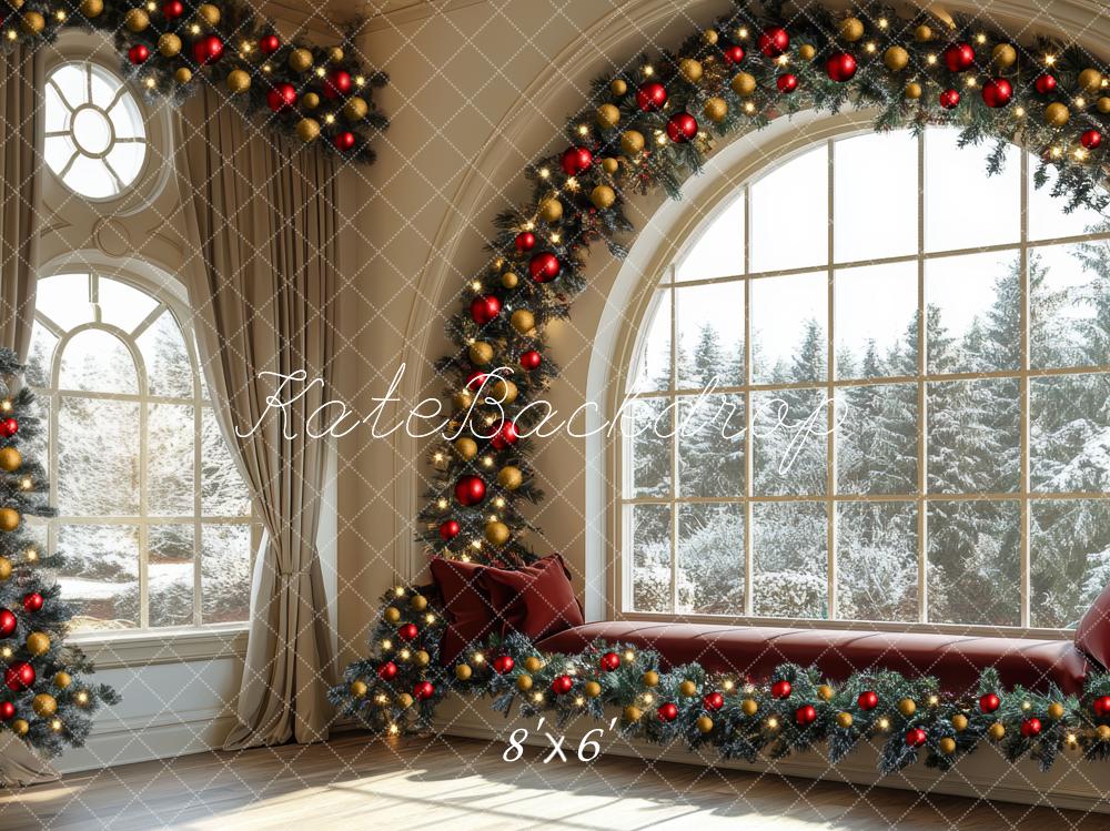 Kate Christmas Window Arch Garland Interior Backdrop Designed by Mini MakeBelieve -UK