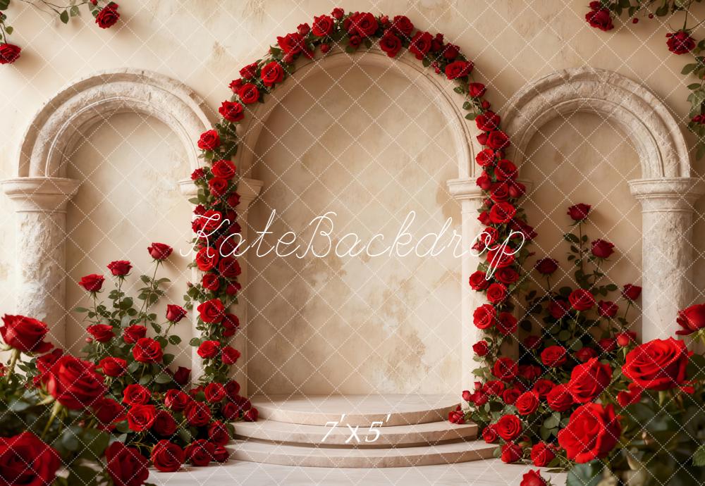 Kate Vintage Arch Roses Columns Backdrop Designed by Emetselch