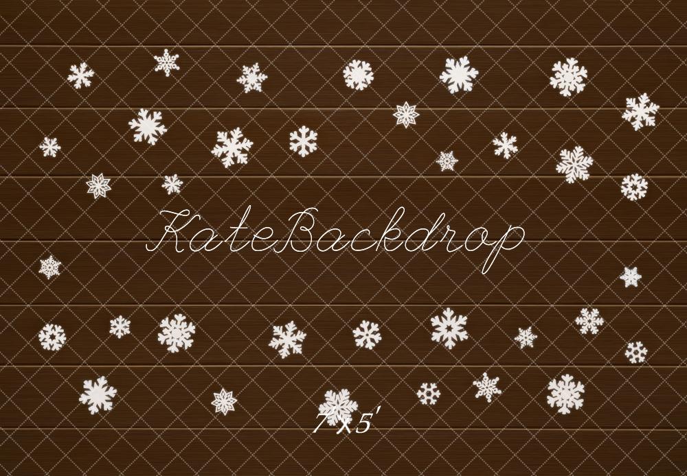 Kate Snowflakes Brown Floor Backdrop Designed by Mini MakeBelieve