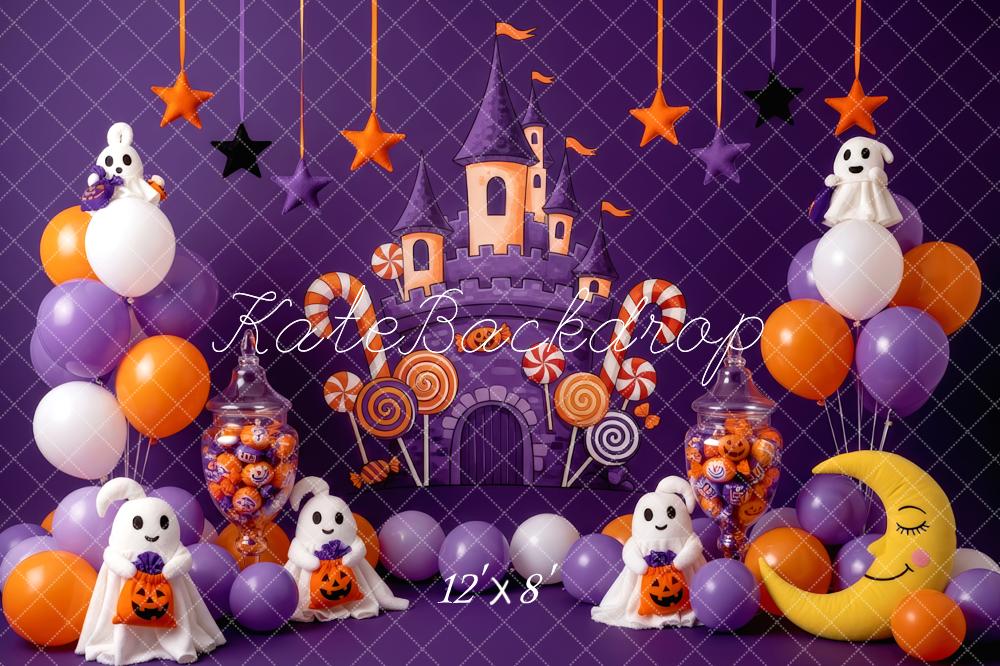 Kate Halloween Castle Candy Ghosts Balloons Backdrop Designed by Patty Robert