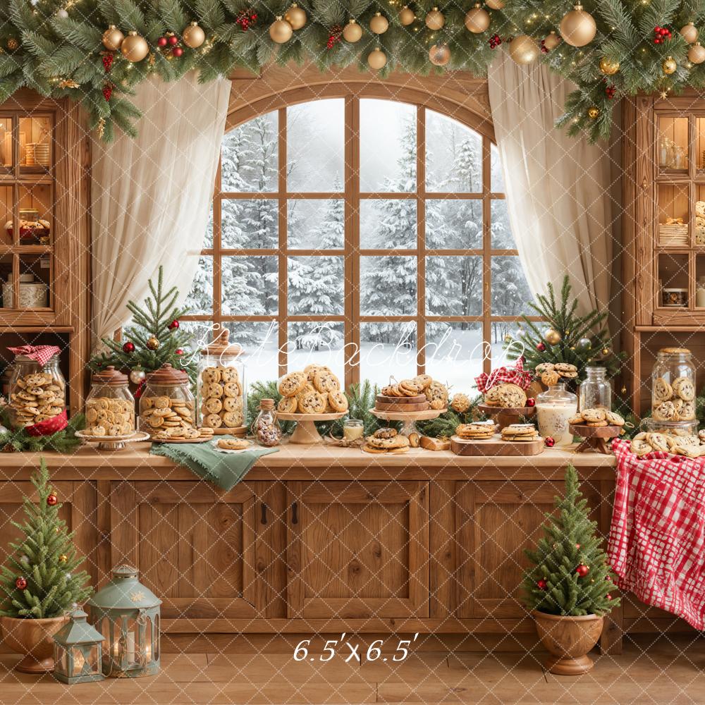 Kate Christmas Cookies Garland Window Cabinet Backdrop Designed by Emetselch