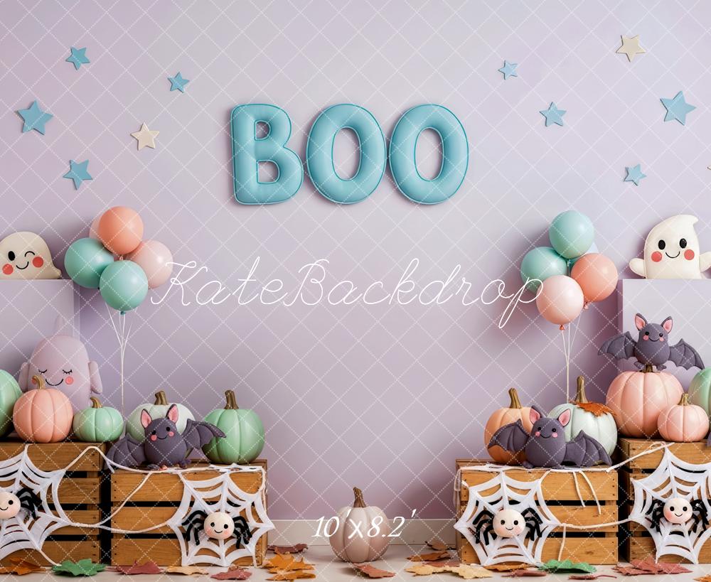 Kate Halloween Boo Ghosts Bats Pumpkins Backdrop Designed by Patty Robert