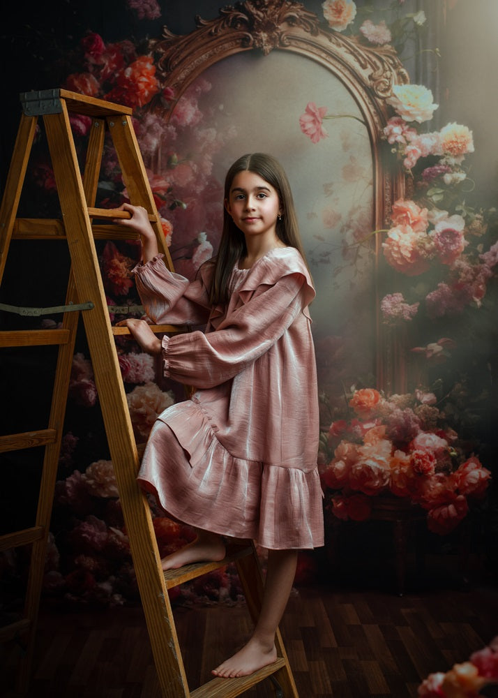 Kate Retro Flower Mirror Backdrop Designed by Chain Photography -UK