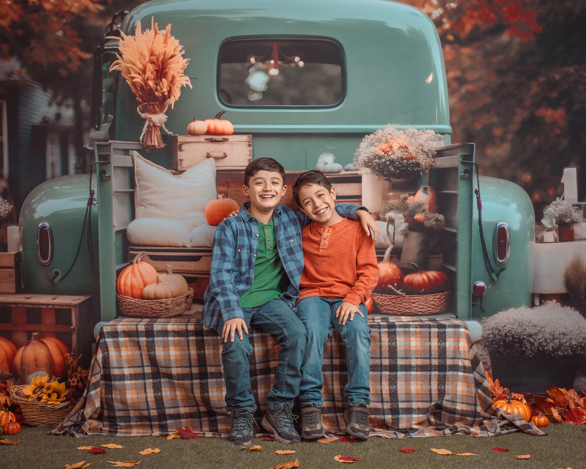 Kate Autumn Car Truck Backdrop for Photography -UK