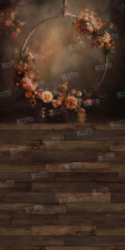 Kate Sweep Wreath Abstract Brown Wood Backdrop for Photography