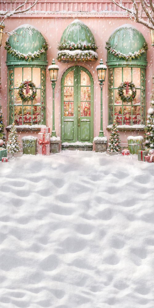 Kate Sweep Christmas Store Snow Floor Backdrop Designed by Chain Photography