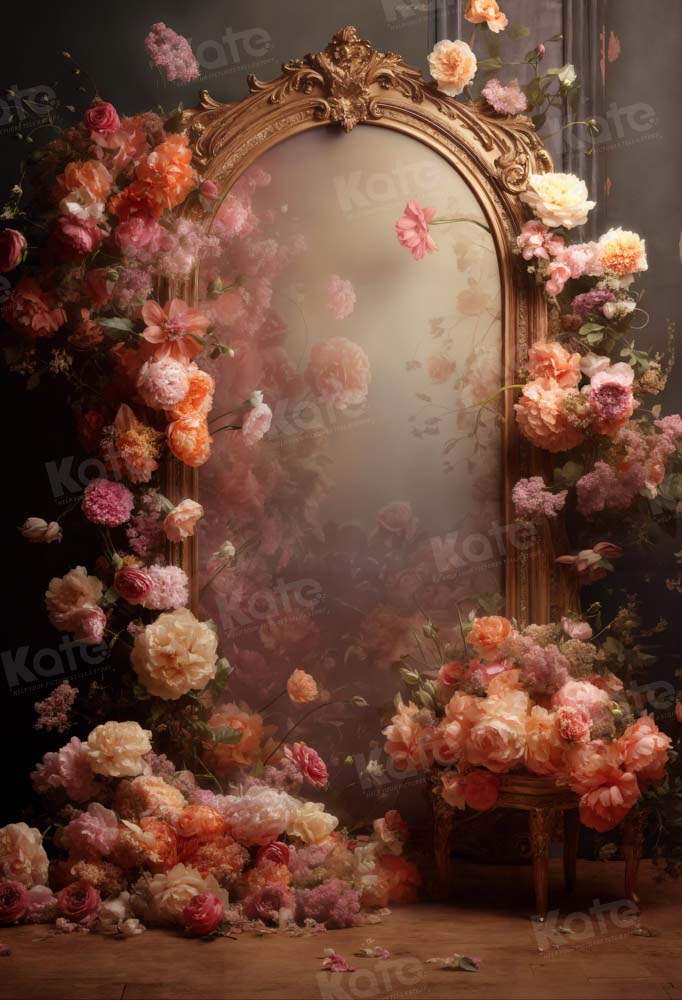 Kate Retro Flower Mirror Backdrop Designed by Chain Photography