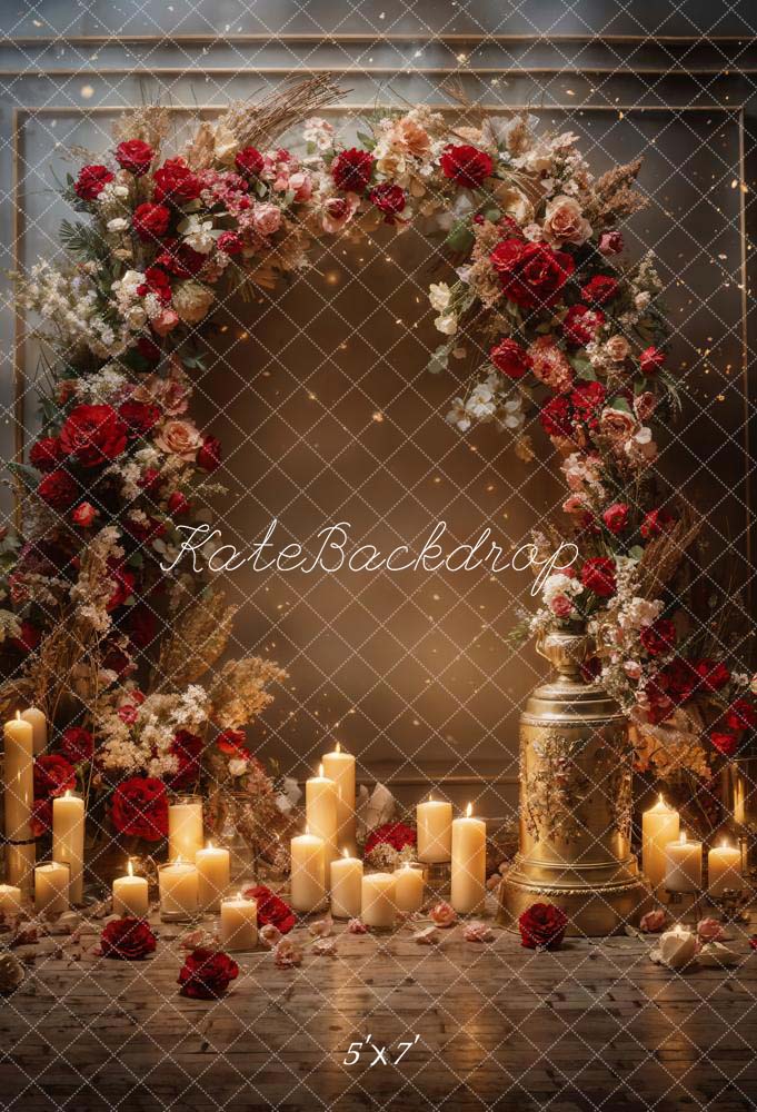Kate Valentine's Day Flowers Candle Wall Backdrop Designed by Chain Photography -UK