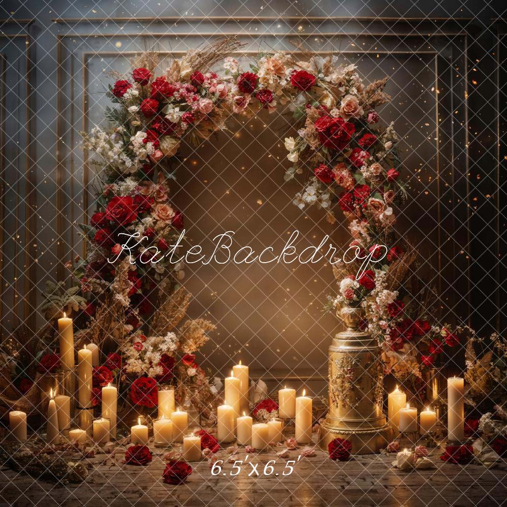 Kate Valentine's Day Flowers Candle Wall Backdrop Designed by Chain Photography -UK