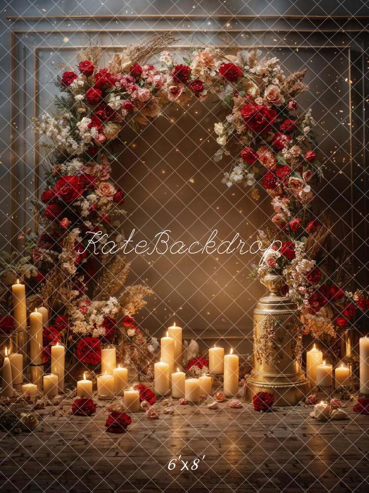 Kate Valentine's Day Flowers Candle Wall Backdrop Designed by Chain Photography