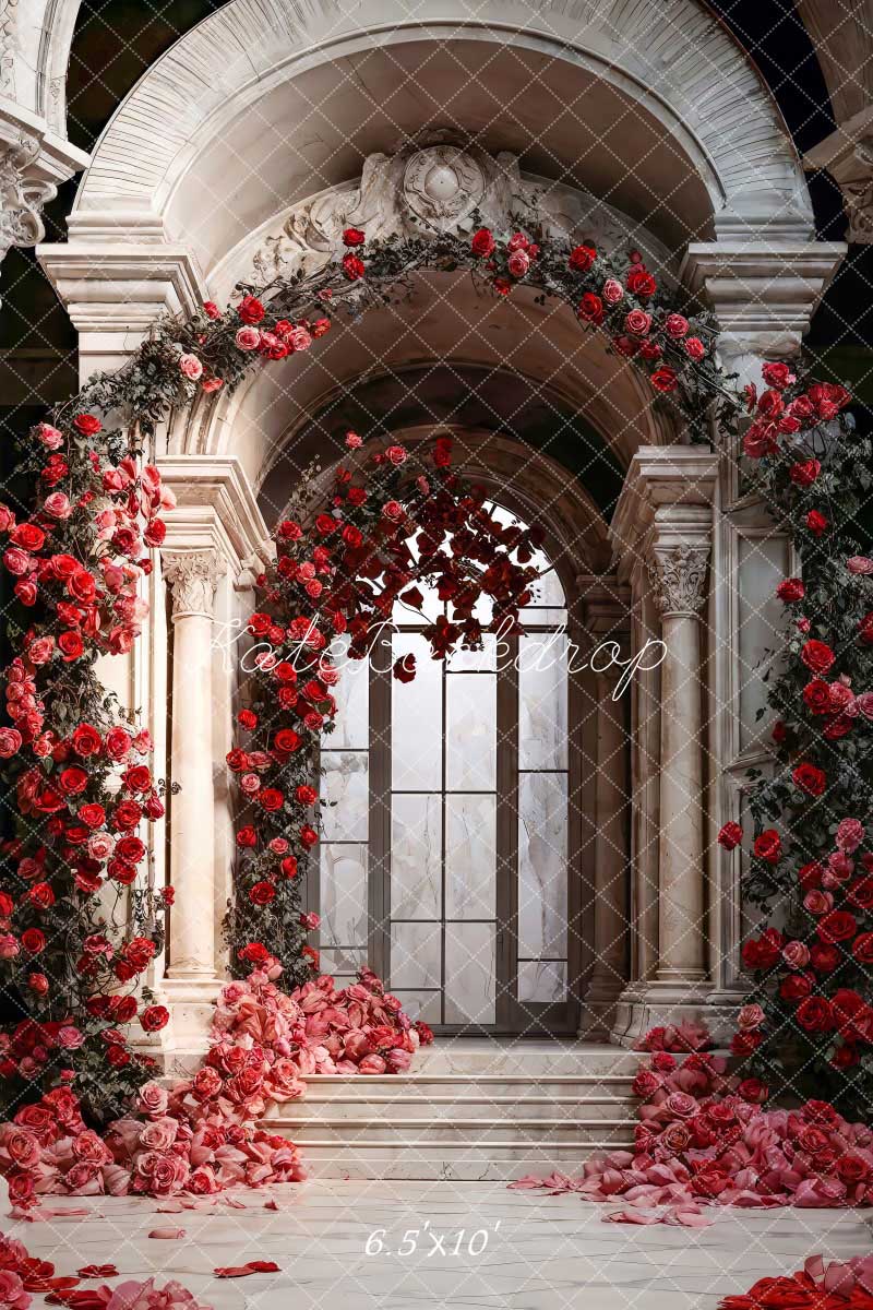 Kate Valentine's Day Flowers Arch Wall Palace Backdrop Designed by Chain Photography