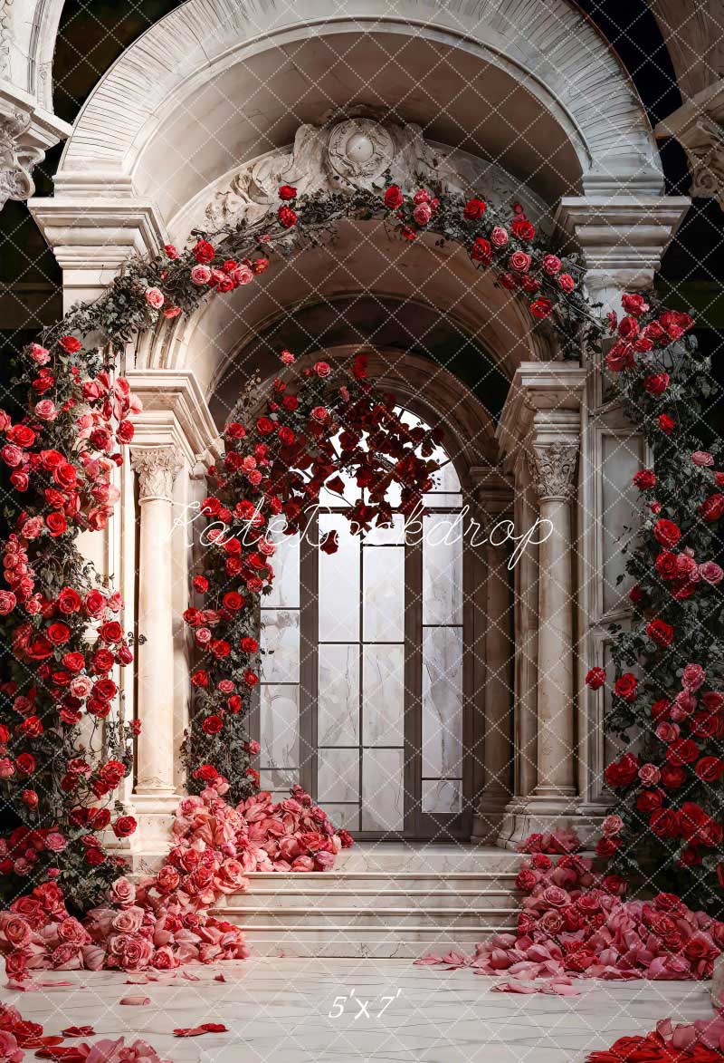 Kate Valentine's Day Flowers Arch Wall Palace Backdrop Designed by Chain Photography -UK
